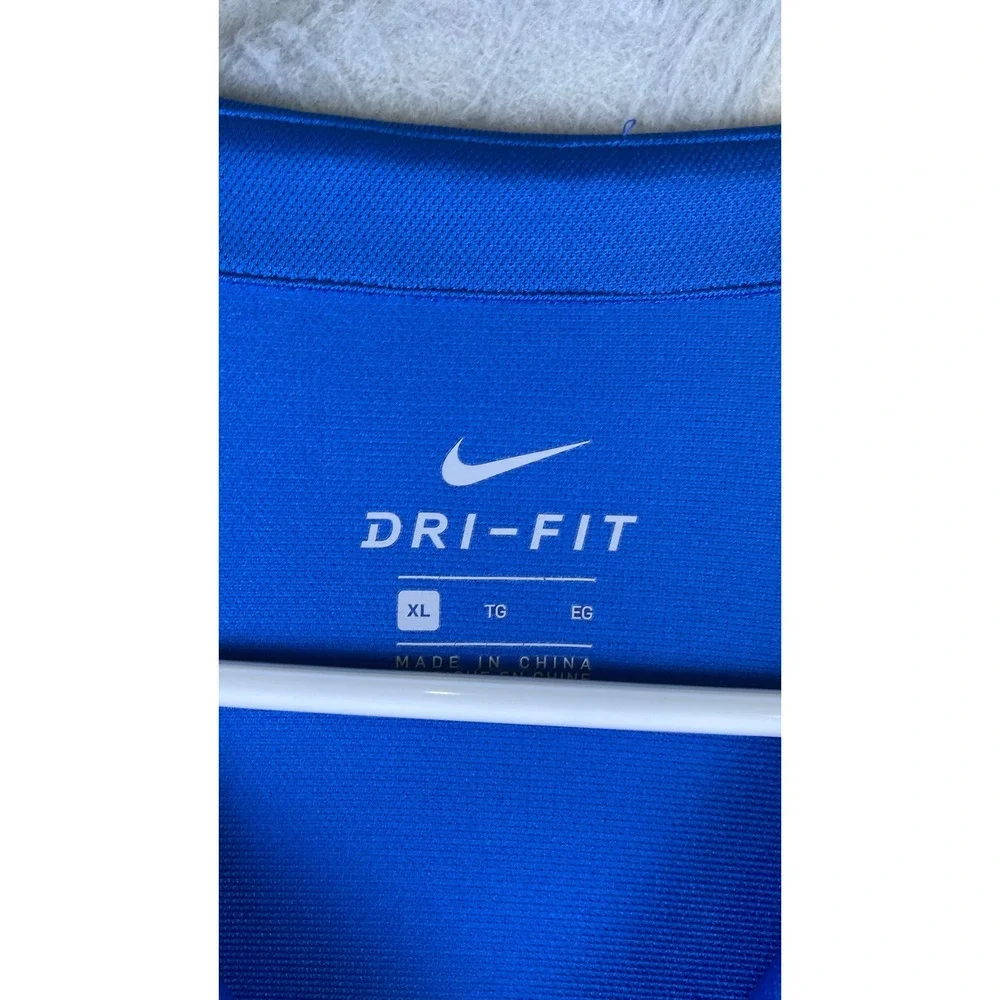 Nike Polo Shirt Mens XL Blue Excellent Dri-FIT Short Sleeve Golf Sport 13940